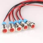 5pcs 8mm Led Metal Indicator Light Ac dc 12-24v Waterproof Signal Lamp Pilot    