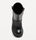 Old Navy New Black Faux-leather Side Zip-boots Toddler Girls Size 5