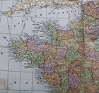 France Atlas Map Page Plate 1908 Vintage George F  Cram Publisher