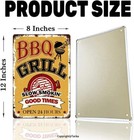 Barbecue Vintage Retro Metal Tin Sign  Bbq Grill Slow Smokin  Good Times Open 24