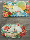 Antique Victorian Scrap Lot Of 11 Diecuts Hands Birds Shell Flowers Scrapbooking