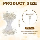 150pcs 3mm Double Heads Flower Stamen Artificial Flower Stamen For Cream White