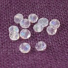 50 Sparkling Clear Glass Beads  Faceted Rondelle   Ab Finish For Diy Jewelry