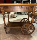 Vintage Wooden Rockingham Drop Leaf Tea bar Cart