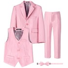 Boys Slim Fit Suit  Formal Tuxedo Dress Suit Set For Teenage Boy 4 Pcs Suits    