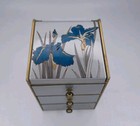 Otagiri Lacquerware Royal Iris 3 Drawer Jewelry Box With Mirror Japan