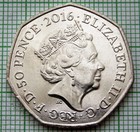 Great Britain 2016 50 Pence  Peter Rabbit  Beatrix Potter Series  Unc