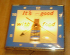 Vintage Barq s Root Beer It s Good With Food Lighted Wall Clock   Soda Sign