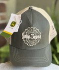 Nwt John Deere Olive Green High Profile Twill And Tan Mesh Cap