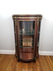 Antique 1900 s Napoleon Iii Curved Glass  Vitrine Curio Cabinet W  Ormolu Mounts