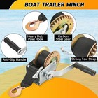 Hand Winch Boat Trailer Winch   800lbs Manual Operated Hand Crank Ratchet Winch