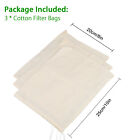 3pcs Cotton Nut Milk Bag Reusable Food Strainer Brew Coffee Cheese Cloth Bag