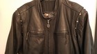 Mens Large Harley Davidson Vintage Black Leather Studded Motorcycle Biker Jacket