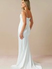 Azazie Starlow White Spaghetti-strap Bridal Gown With Side Slit Size 14 Nwt