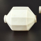 Vintage Decagon-shaped Milk Glass White Lightning Rod Glass Ball   5 