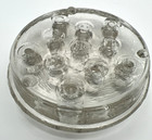 Vintage Clear Glass Flower Frog 11 Holes Footed Elegant Floral Arranging 3   dia