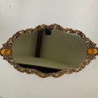 Gold Plated Ormolu Vanity Set  26  Mirrored Tray  Perfume Bottle  Jewelry Casket