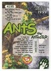 Ty Beanie Babies Bboc Efo Error Ants  anteater  Series 3 Part Artist s Proof S3