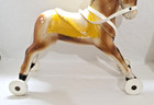 Vintage Beautiful Toy Horse On Wheels Fully Plastic