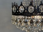 Antique French Brass   Crystal Chandeliers Light Fixtures 1960   s