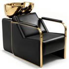 Black gold Salon Backwash Shampoo Chair Ceramic Bowl Sink Hair Spa Wash Stations