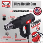 2000w Hot Heat Air Gun Wind Blower Dual Temperature Settings High Power Tool