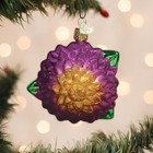 Old World Christmas Dahlia Flower Glass Ornament For Holiday Tree With Free Box