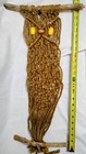 Vintage 1970s Handmade Macrame Owl Wall Hanging Jute Rope Driftwood Boho Hippie