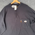 Rasco Fr Henley Shirt Mens 3xl Black Flame Resistant Long Sleeve Workwear