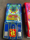 Vtg Japanese Tin Friction Toy Car Lot  Blue Baron   Red Falcon - Mint Nos 6 