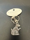 Vintage Danforth Dog And Bone Pewter Keychain Keyring Hand Cast Signed 1996 New