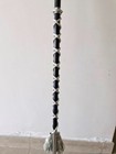 Si - Drum Major s Mace stave Black Shaft With Silver Silk Cord