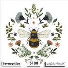  5188  Two Paper Beverage   Cocktail Decoupage Art Craft Napkins - Bee   Flowers