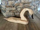 Gorgeous Signed Vintage Solid Wood Hand Carved Large Swan  Decoy