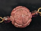 Antique Carved Burmese Rare    plum    Jadeite Shou Dragon Prosperity Bead - 1 Bead