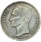 1911 Venezuela 5 Bolivares Silver Coin Centennial Y 24 1 Rainbow Tone Vintage