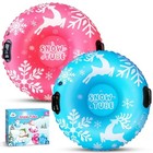  Snow Tubes For Kids  Plastic Snow Sleds With Handles  Inflatable Blow Up Sled 