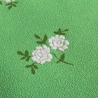 Vintage 1970s Mod Flocked Fabric White Rose Mint Green Crepe Retro New