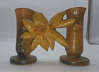 Vintage Roseville Usa Pottery Clematis Autumn Brown Vase Excellent Condition 