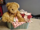 Deluxe Baby Girl Newborn Shower Gift Basket Pink   Green Handmade