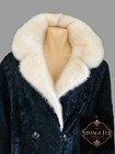 Vintage Black Astrakhan Fur Coat Ivory Mink Collar Paris Old Hollywood Glamour