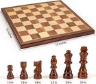Chess Set Board Games For Adults  Handmade Walnut Wooden 15  2 Extra Queens