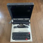 Olivetti Lettera 12 Retro Typewriter Color White Vintage Made In Spain