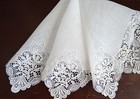 Vintage Linen Hanky White Chemical Lace Beautiful Design Wedding Or Formal