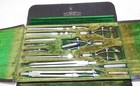 Vintage Eugene Dietzgen 13 Piece Drafting Tool Set With Case Chicago New York