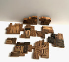 Lot Of 9 Antique Letterpress Wood Printing Press Block Stamps