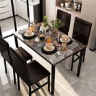 5 Piece Dining Table Set For 4 faux Marble Kitchen Table And Chairs For 4 Brown