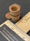 Antique Wood Doll Dollhouse Mini Wood Pail Bucket 1 3 16    Tall Black Stripe Band