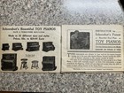 Schoenhut Toy Piano Instructor With Other Toy Adverts  1919  Original Copy 