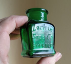 Pretty Green Larkin Soap Co Buffalo Early 1900 Smelling Salts Bottle Hand Blown